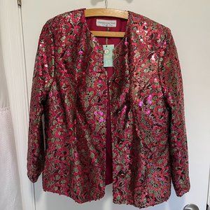 Obsessions by Mr Suli Medium Vintage Pink and Gold Sparkly Sequin Blazer